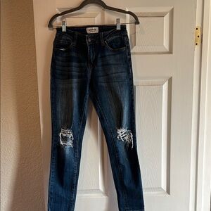 Women's Distressed Blue Jeans